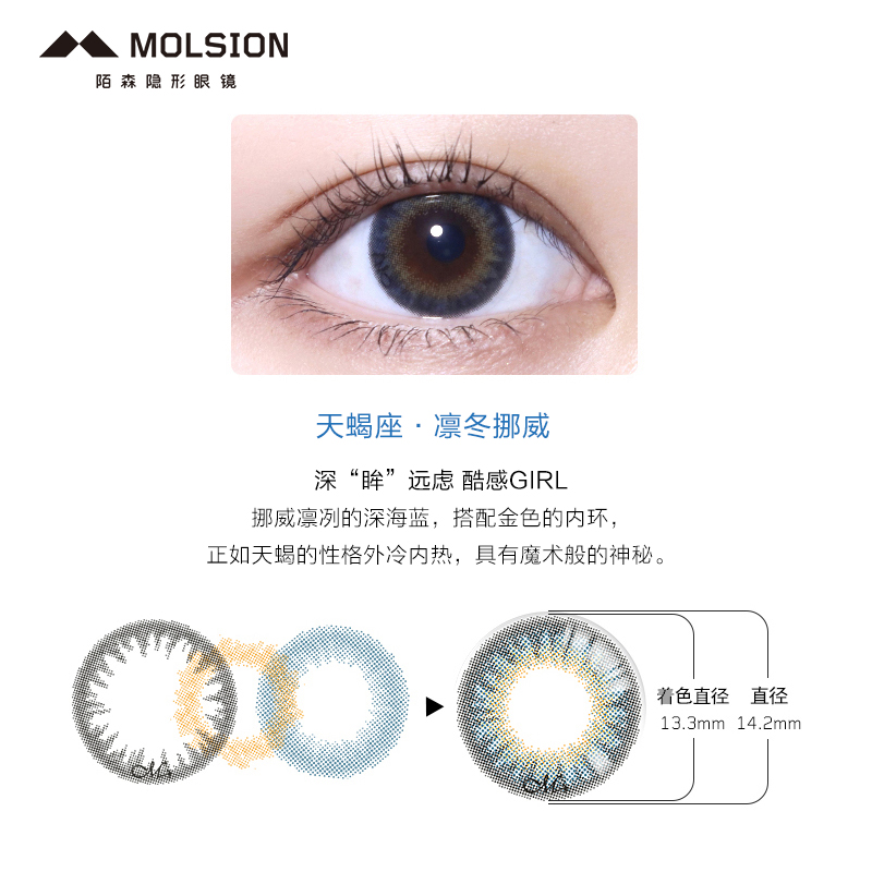 【组合装】陌森星座美瞳日抛30片大小直径隐形眼镜旗舰Molsion - 图3