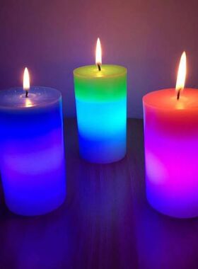 Cor mágica mudando velas de cera luz colorida casa ilumina?