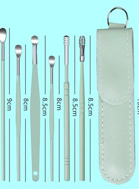 6PCS Stainless Steel Earpick Ear Cleaner Spoon Ear pick Ear