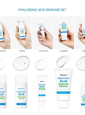 5-piece Set Hyaluronic Acid Skincare Set Essence Cleanser Ey