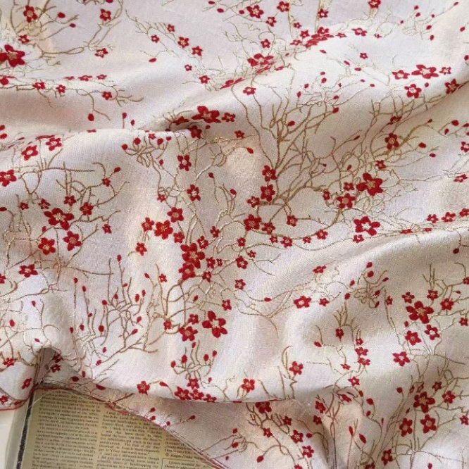 新款新中式布料爆款ins网红色织小花提花面料时尚套装上衣连衣裙,淘宝优惠券,粉丝福利购,淘宝优惠卷