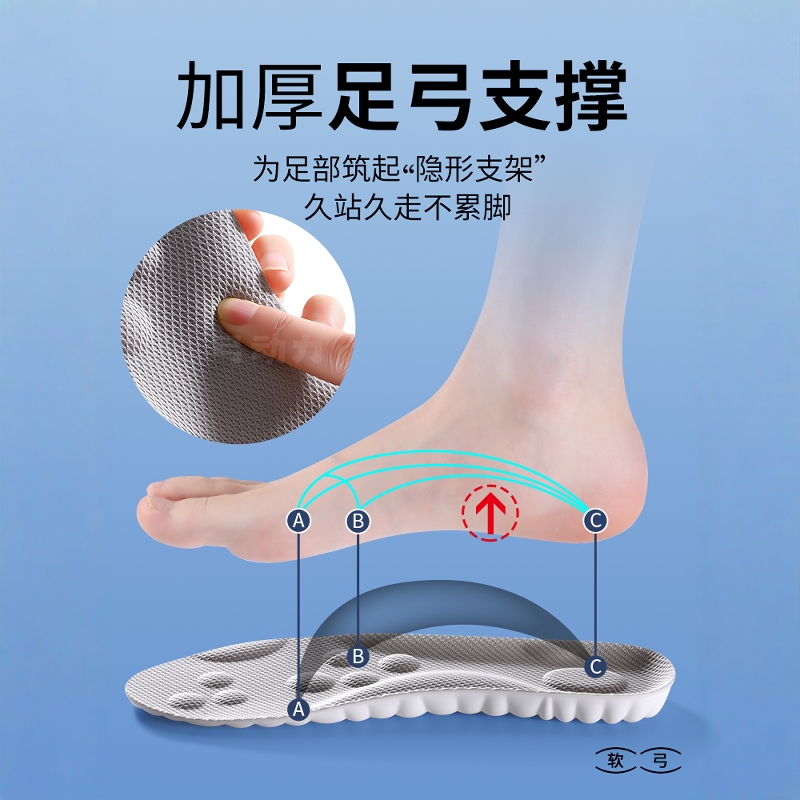 适用于迪卡侬鞋垫MH100运动鞋登山鞋足弓支撑足弓塌陷扁平足外翻 - 图0