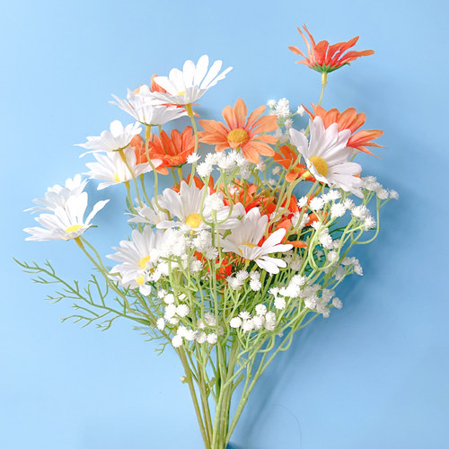 ins洋甘菊仿真花假花束小雏菊仿真花束客厅餐桌摄影拍照装饰道具 - 图2