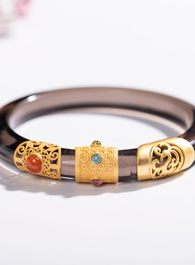 纯银手镯玉镯遮瑕装饰断裂修复扣