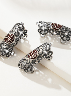 纯银手镯玉镯遮瑕装饰断裂修复扣