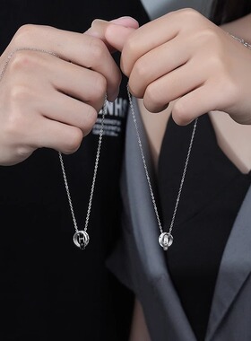 星环情侣项链999纯银七夕礼物