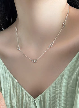 设计师款猪鼻子项链999纯银