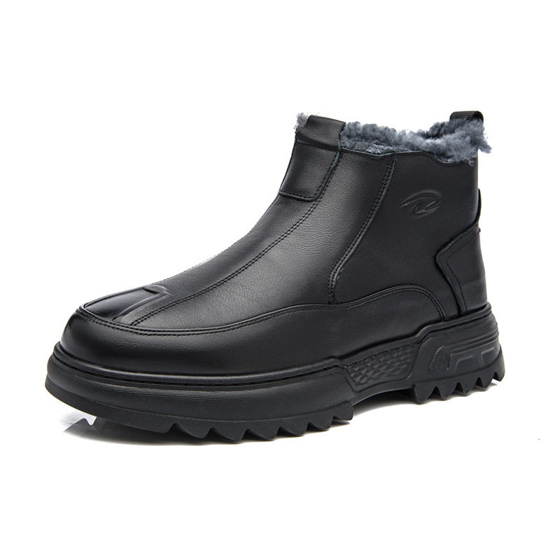 高端男士2025冬季新款男鞋羊毛保暖真皮棉鞋软底防滑百搭高帮皮鞋,淘宝优惠券,粉丝福利购,淘宝优惠卷