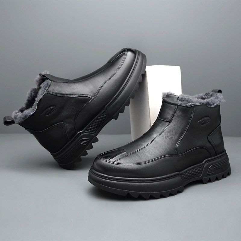 高端男士2025冬季新款男鞋羊毛保暖真皮棉鞋软底防滑百搭高帮皮鞋,淘宝优惠券,粉丝福利购,淘宝优惠卷