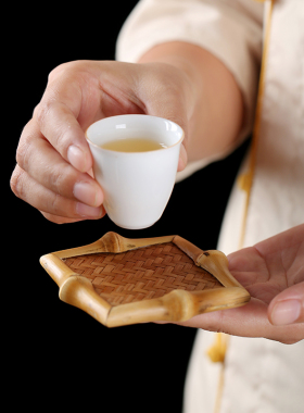 筇竹手工竹编茶托盘杯垫隔热垫