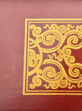 速发实木藏金金书板金八吉祥手工包式夹保护金书夹纹文防潮大中小