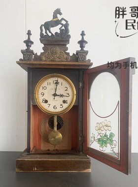 速发老式座钟马头钟老物件民俗旧货个人收藏摆酒农家乐复店件古装