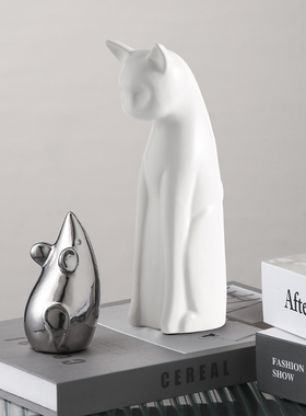 速发轻奢书挡摆件艺约老鼠玄关客厅酒柜电视柜办公室简和工猫装饰