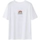 Short sleeve white rainbow cotton t-shirt women's round neck top