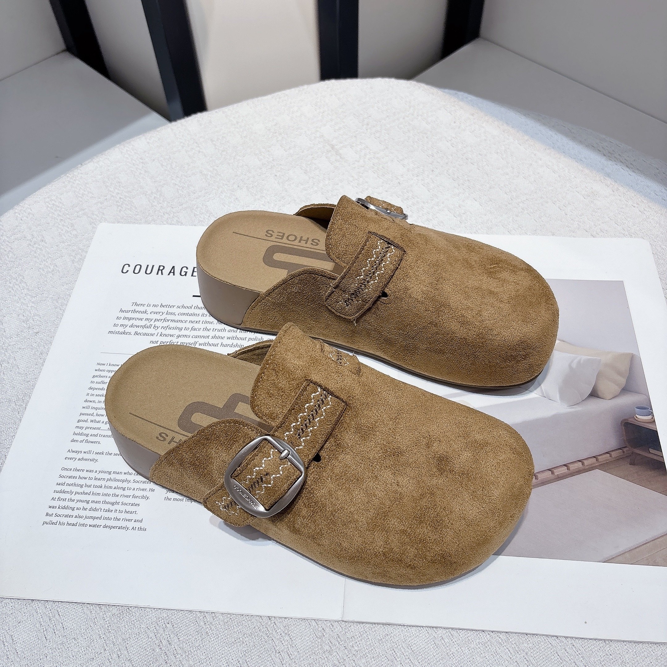 厚底勃肯鞋包头半拖鞋女外穿2025年秋季新款时尚休闲懒人博肯凉拖,淘宝优惠券,粉丝福利购,淘宝优惠卷