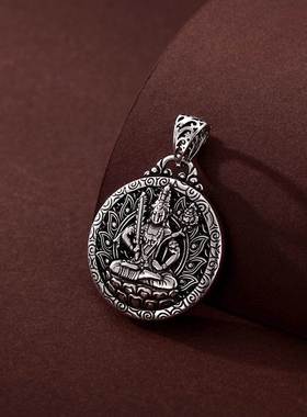 新品泰银复古十二生肖八大守护神大日如来本命佛六字真言项链项坠