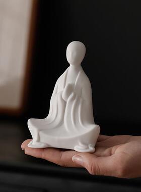 新中式禅意无相小佛像人物客厅书房玄关桌面鱼缸盆景造景装饰摆件