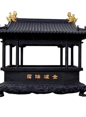 寺炉八厂龙柱长方形香香炉家供应香炉007户外祠堂寺院道观生铁香