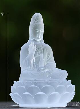 琉璃净瓶坐莲观音菩萨佛像摆件居家客厅佛堂寺庙桌面供奉观世音