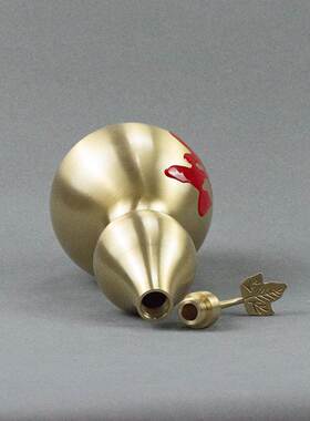 复古黄福件字011葫芦摆下可铜打开黄铜工艺上品创意摆件招财纳福