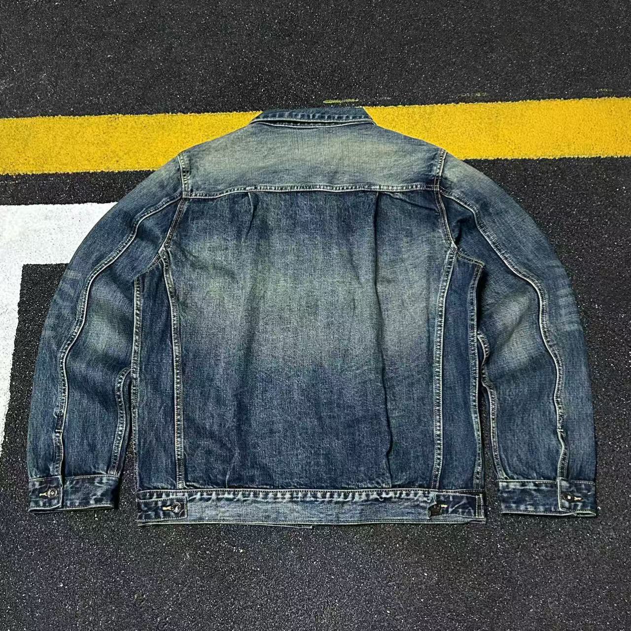 日系复古重磅全棉工装牛仔外套男宽松口袋做旧水洗夹克潮流 - 图3