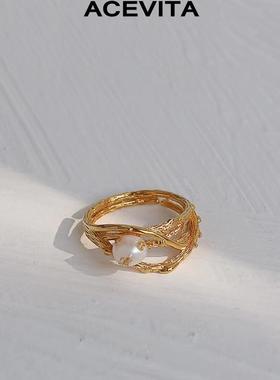 网红戒指ACEVITA黄铜复古女