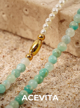 新中式古风原创绿色水晶珠项链