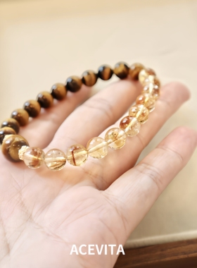ACEVITA | 秋意 天然黄塔晶黄虎眼高品手串招财转运手链水晶手串