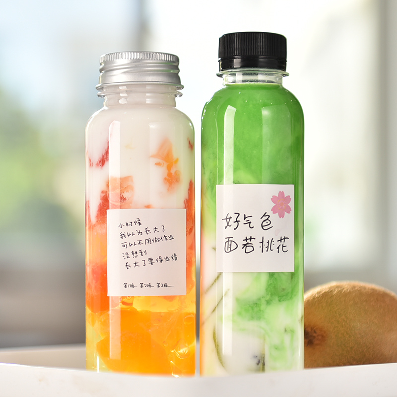 上海商吉网红pet饮料瓶果汁瓶一次性塑料瓶透明奶茶杯子打包瓶子 - 图2