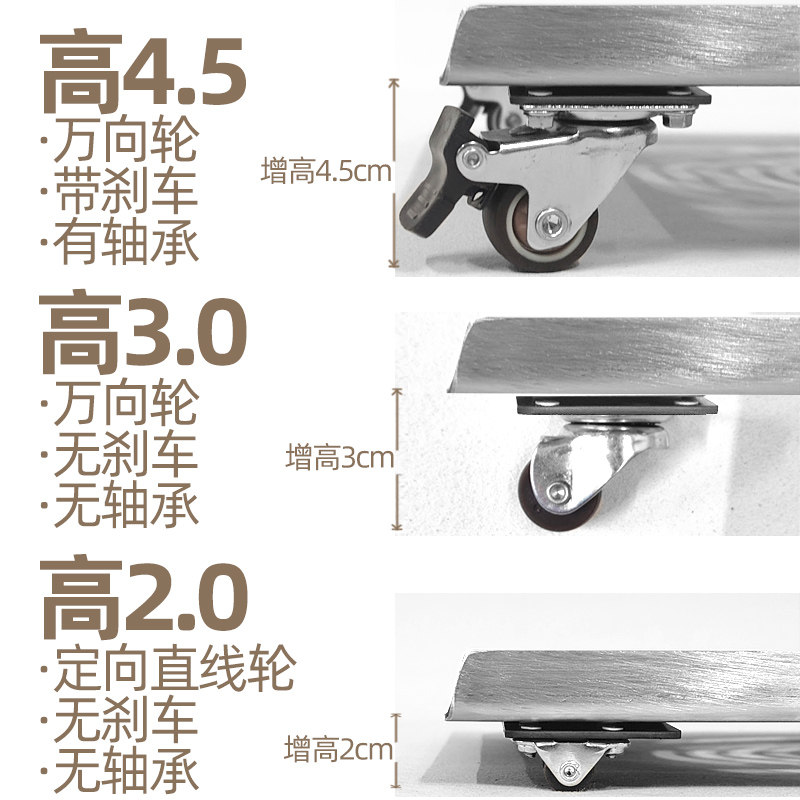 Ultra-low main chassis universal wheel stainless steel bottom bracket