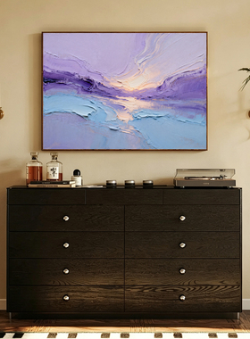 可班手绘油画紫境纳瑞横版挂画