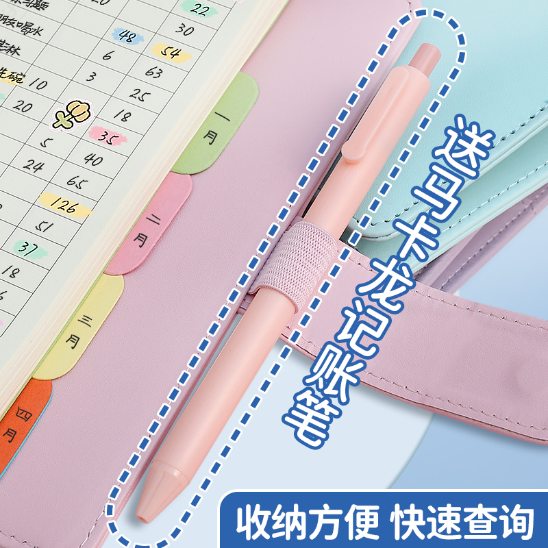 儿童记账本活页小学生存钱本可放钱零花钱收纳流水账账本多功能家庭理财笔记本日常开支可爱记账本手帐明细账 - 图3