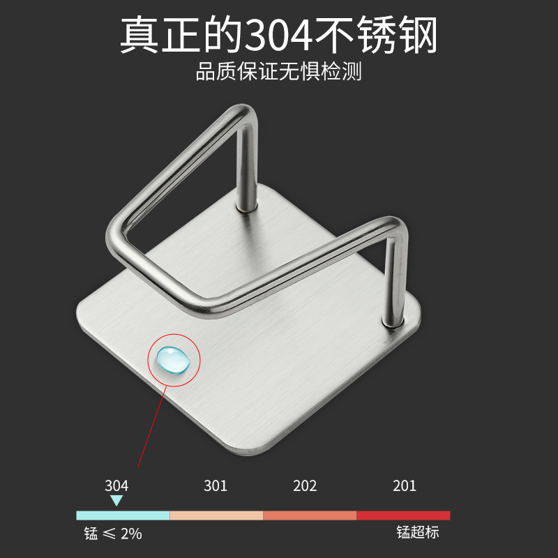 海绵沥水架厨房水槽304不锈钢海绵沥水架抹布钢丝球水槽盖收纳架 - 图2