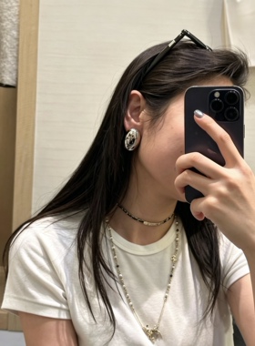 26P新款椭圆大金豆耳钉光面银色夸张高级感耳环女时髦精搭配