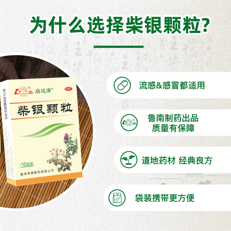 鲁南柴银颗粒清瘟清热解毒感冒药 首荟大药房解热镇痛