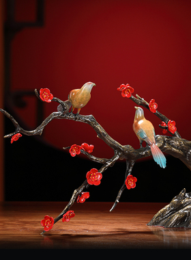 全铜喜鹊中式结婚摆件喜