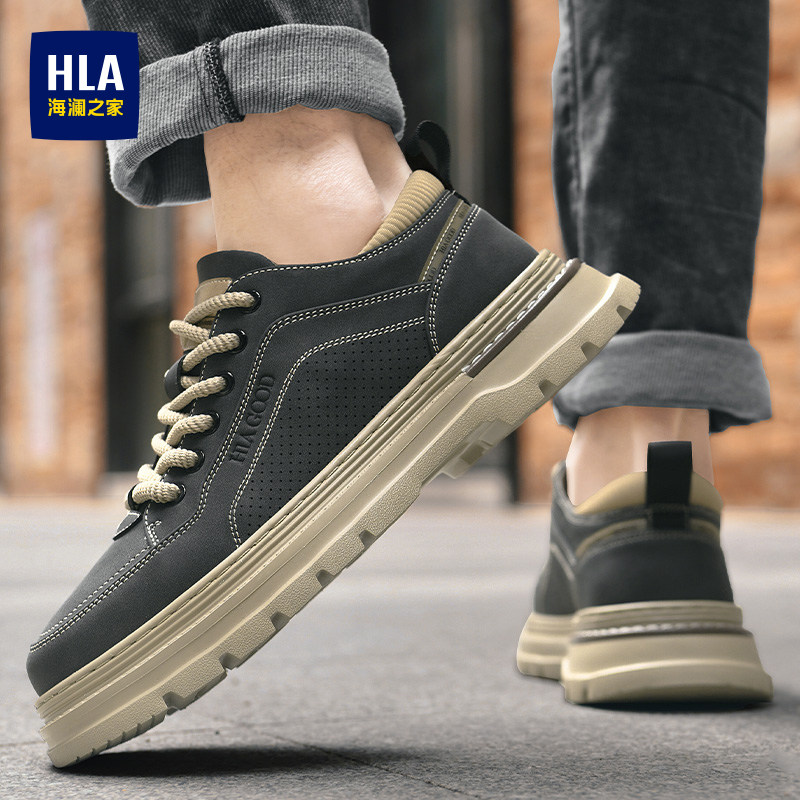 HLA/海澜之家男鞋新款春季复古户外休闲百搭工装鞋透气低帮耐磨