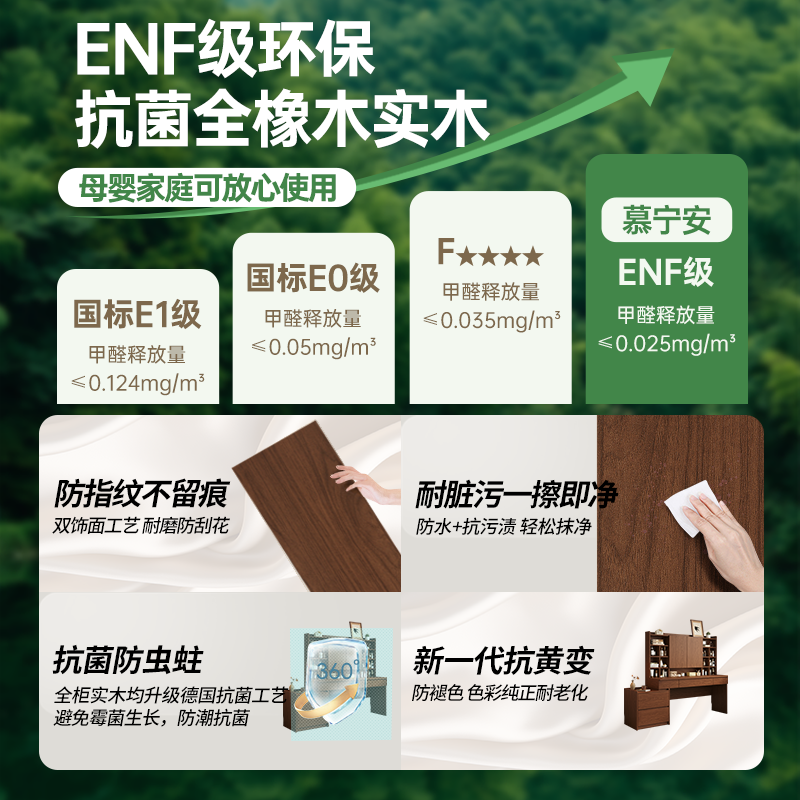 定制橡木全实木梳妆台隐藏镜子平开门收纳储物小户型主卧室化妆桌 - 图0