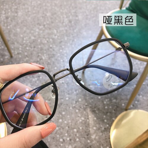 自动感光变色磨砂绿眼镜框可配近视镜片女大脸圆脸适合显脸小男潮 - 图2