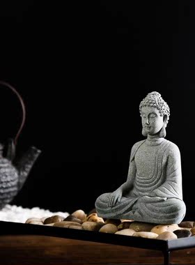 佛像小摆件仿真园艺盆景假山微景观造景佛陀人物中式禅意日式家居