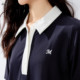 Eveli casual commuting polo contrast collar embroidered label dress 2024 autumn new temperament skirt