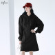 Evely outlets store black knitted dress hooded sweatshirt long skirt little black dress spring and autumn women's skirt