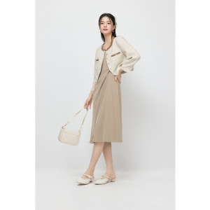 诗凡黎小香风短外套小个子24春夏浅卡其上衣女伊芙丽outlets店