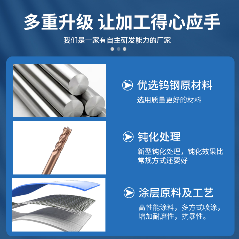 55度深沟铣刀4刃钨钢合金加长刃避空平底刀涂层立铣刀CNC数控刀具-图3