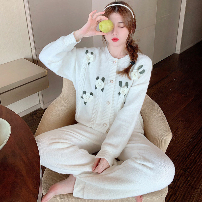 北极绒女秋冬季两件套韩版甜美睡衣 prettygirl睡衣/家居服套装