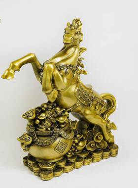 铜马摆件黄铜工艺品马到成功家居客厅办公室摆件领导高档高端大气