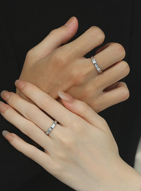 情侣对戒夜光小熊纯银999