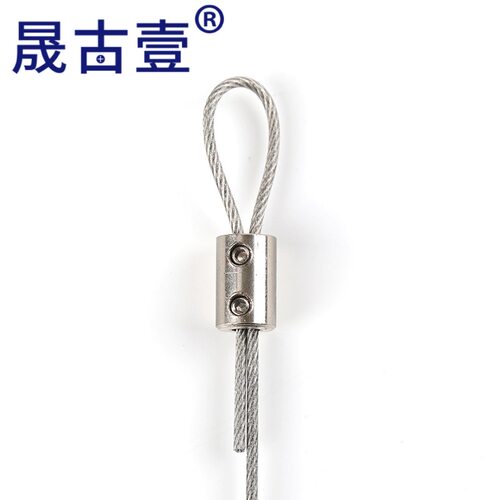 钢丝绳锁扣卡头夹头商品防盗链锁头钢丝绳吊码锁线器晾衣架绳配件 - 图0