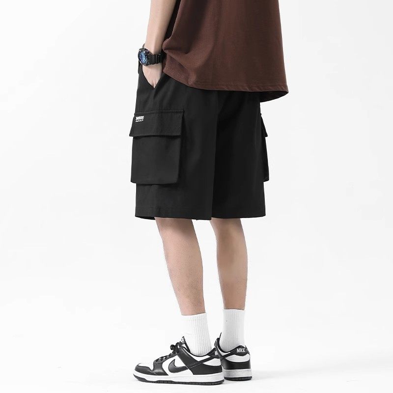 工装短裤男夏季2025新款美式潮牌大口袋休闲裤男生黑色五分中裤子,淘宝优惠券,粉丝福利购,淘宝优惠卷