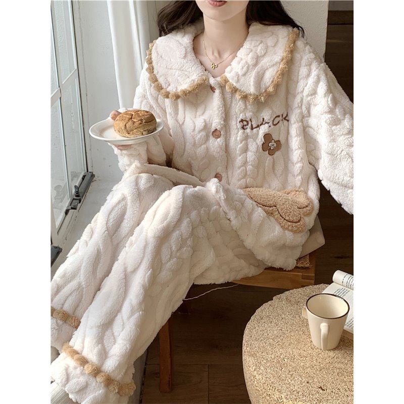 全棉纯棉加绒加厚珊瑚绒睡衣女秋冬季加绒加厚可爱冬天保暖家居服,淘宝优惠券,粉丝福利购,淘宝优惠卷